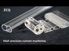 Laser Application Transparent Quartz Tube Double Hole Extended 150mm